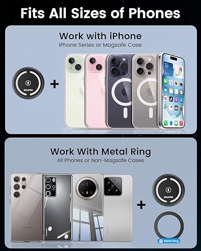 Vista 7 de OHLPRO Soporte de cargador de coche MagSafe para iPhone 17 16 15 14 13 Pro Max, soporte de teléfono de carga rápida de 15 W, accesorios magnéticos