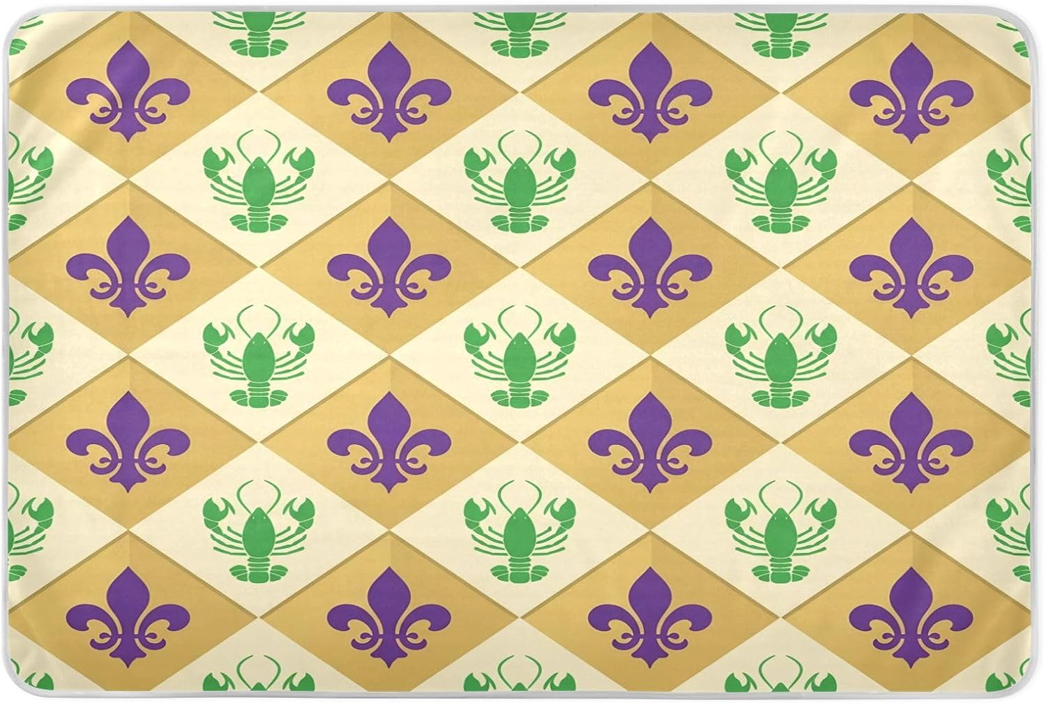 CEBUGI 34” x 52”Washable Underpads Heavy Absorbency Waterproof Incontinence Bed Pads Fleur-de-lis Pattern Pee Pads for Adults Kids and Baby