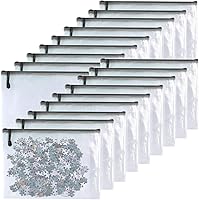 Vista 14 de 18 unidades, bolsas de malla de plástico con cremallera para documentos, carpetas de archivos con cremallera para suministros de oficina, viajes