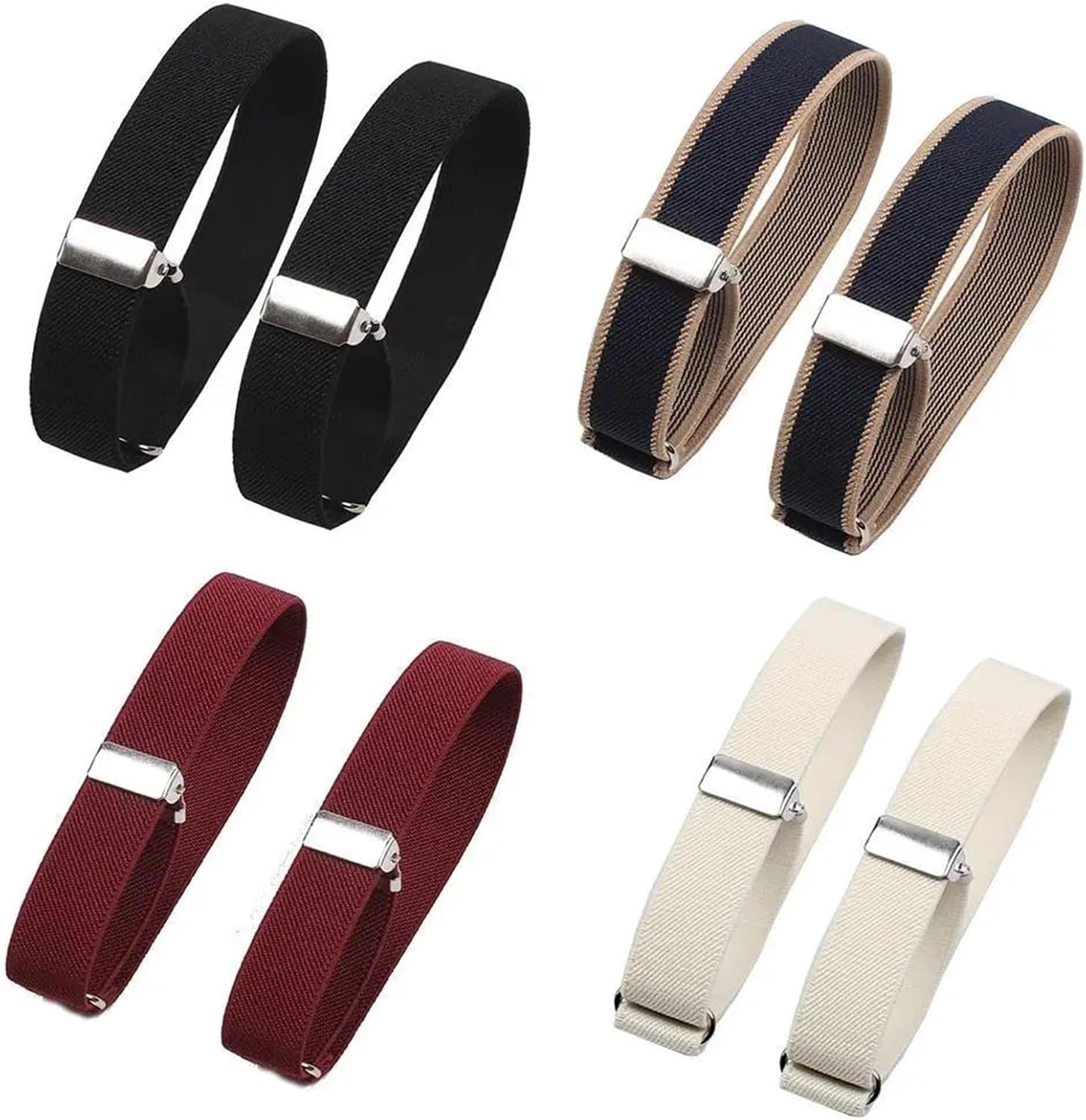 Sleeve Garters For Women And Men 24pcs Adjustable Armband Anti-Slip Shirt Sleeves Holders Arm Band
