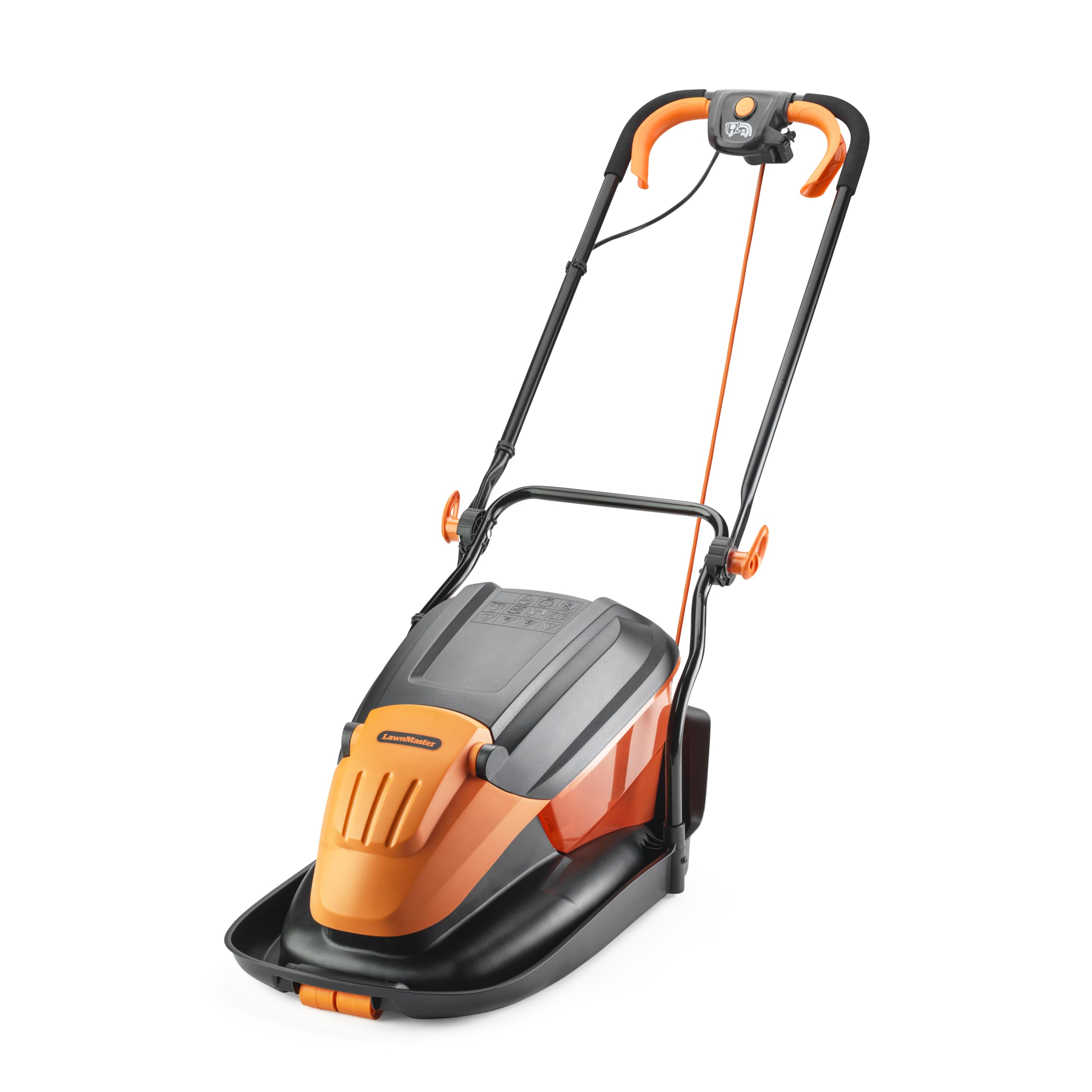 LawnMaster Tondeuse électrique 1500 W 33 cm – Boîte de collecte d'herbe, hauteurs de coupe réglables, pour pelouses de petite et moyenne taille