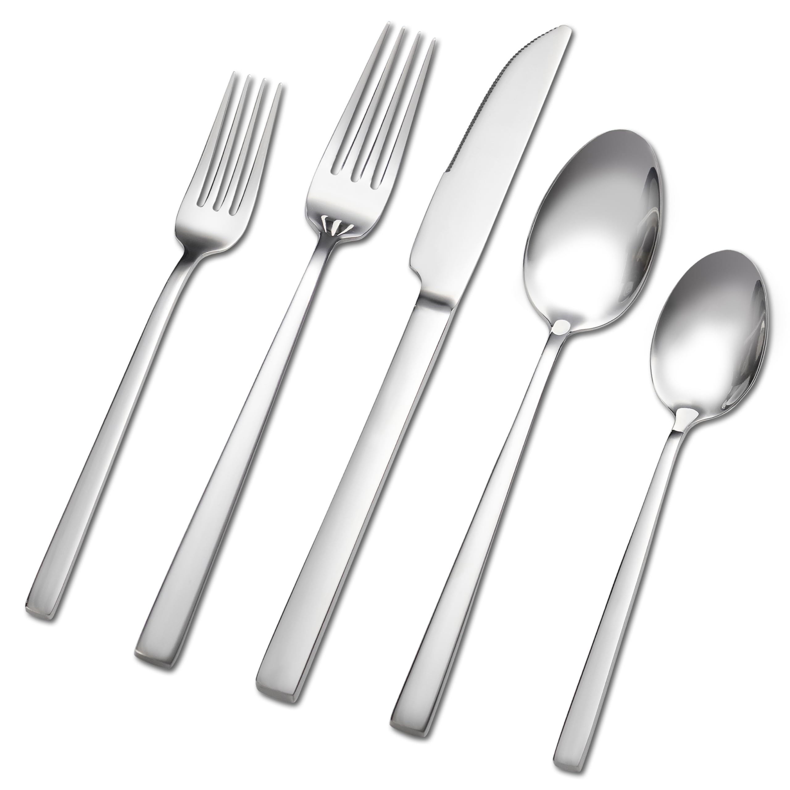 Forged Silverware Set for 8, Stainless Steel Matte Flatware Sets — Amazon image 9