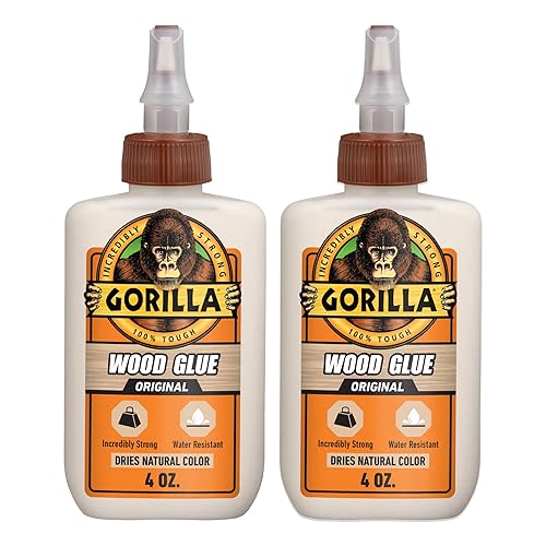 Gorilla Wood Glue, Natural Wood Color, 4 Ounce Bottle (Pack