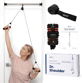 GD Soulder Pulley for Physical Therapy Dr. Shoulder Made in Korea - Adjustable Rope Exercise Equipment for Rotator Cuff, Frozen Shoulder Rehab & Range of Motion, Post Surgery Stretching | Door Anchor Included