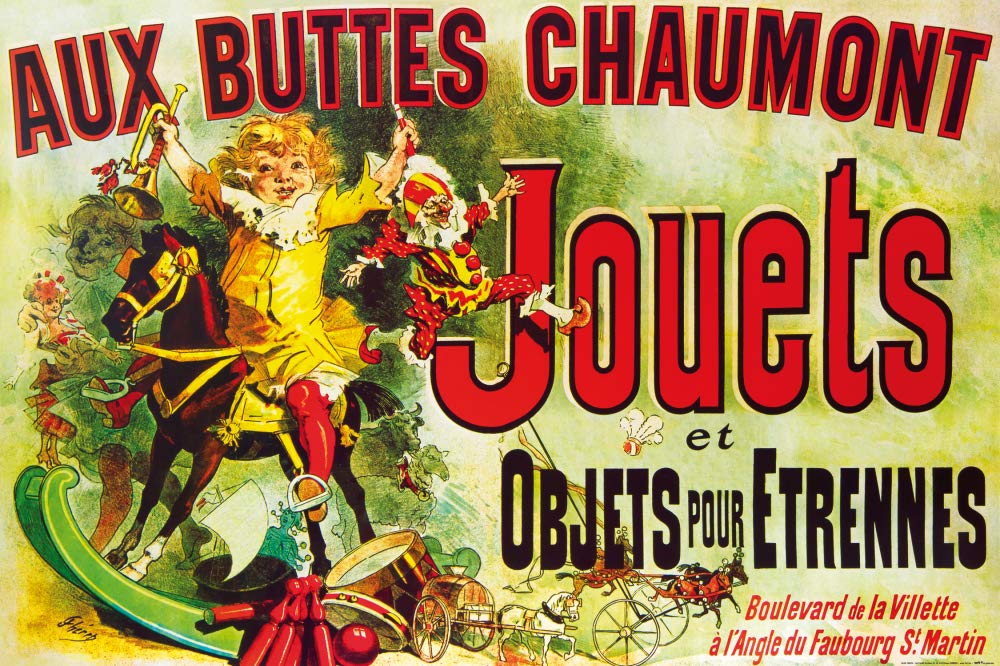 Affiche Aux Buttes Chaumont Jules Chéret pour habiller un grand mur vide
