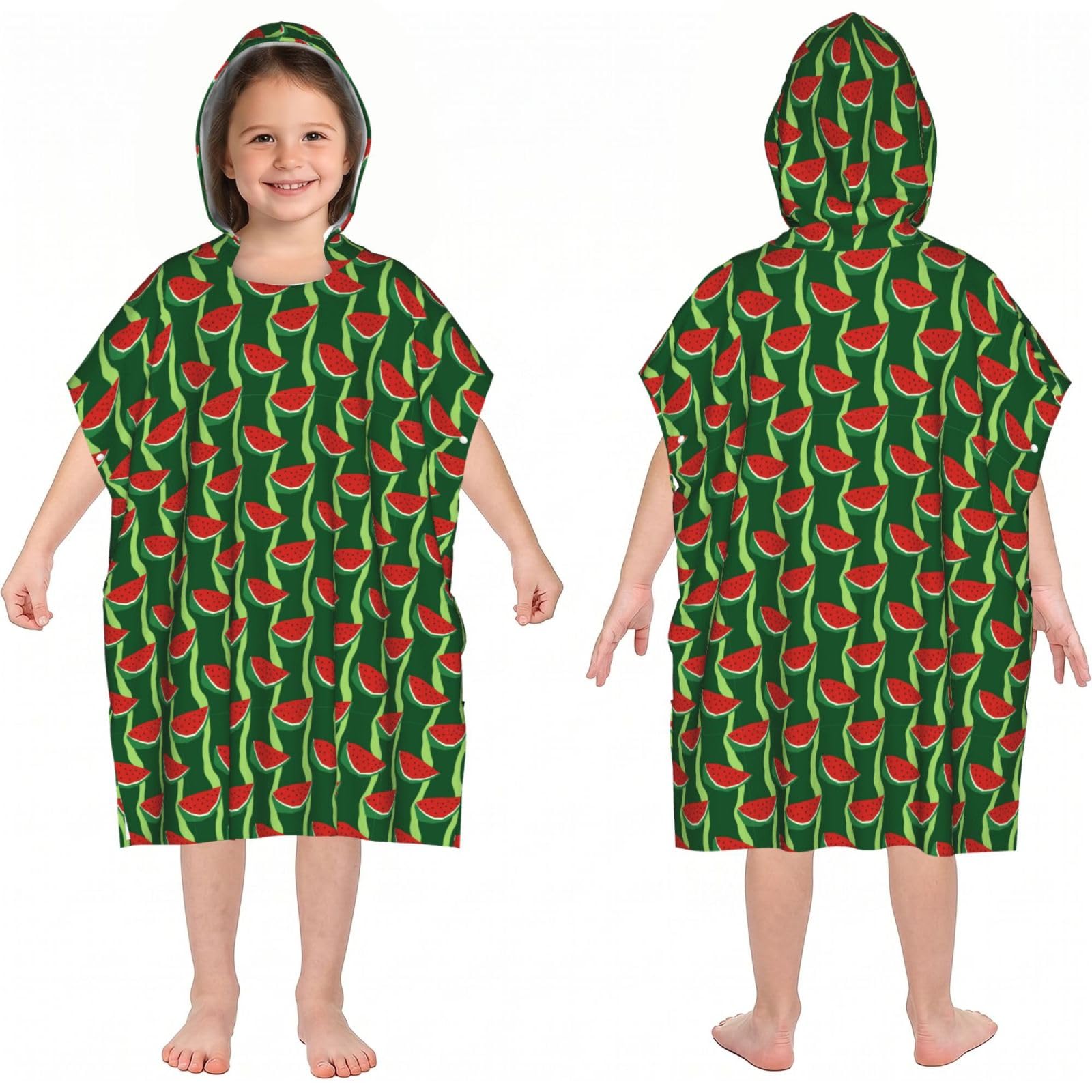 Noble Ren Watermelon Fruits Hooded Kids Beach Towels Girls Boys Swimming Coverings Towels Bath Towels, Bathrobes, And Ponchos Absorb Water Quickly And Dry Well