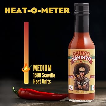 Gringo Bandito Hot Sauce, Original Hot, 5 Fl Oz (Pack of 4)