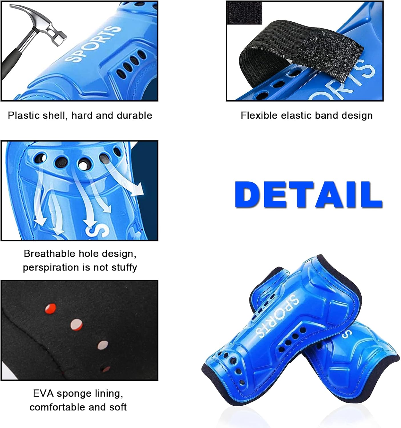 Child Shin Guard Plastic Shin Guard Girl Shin Guard Blue Shin Guard