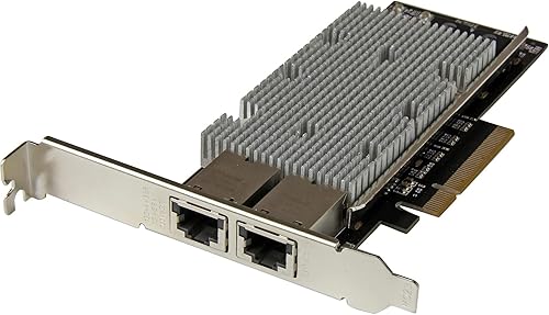 StarTech.com NIC PCIe de 2 puertos de 10 Gb con agregación de enlace nativo - Tarjeta Ethernet de 10 Gbase-t - Tarjeta LAN de 100100010000 Mbps