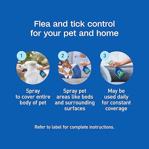 Miniatura 10 de Adams Botanicals Pulgas y garrapatas - Aerosol para mascotas, para perros, gatos y hogar, 16 onzas