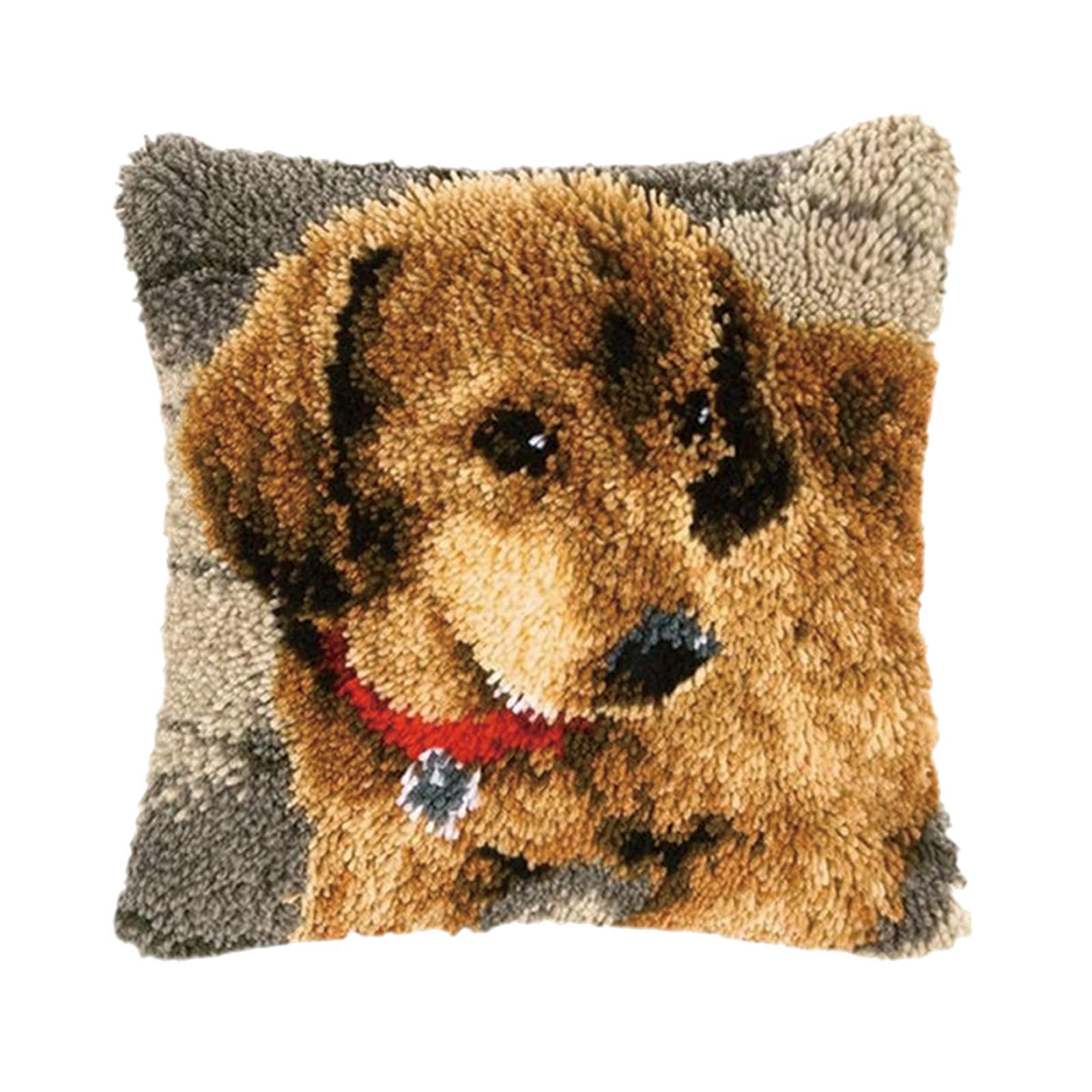 CALANDIS™ DIY Pillow Case Animal Pattern Cute Embroidery for Festival Adults Beginners D | Latch Hooking Kits | Latch Hooking | Rug Making | Needlecrafts & Yarn-image-18
