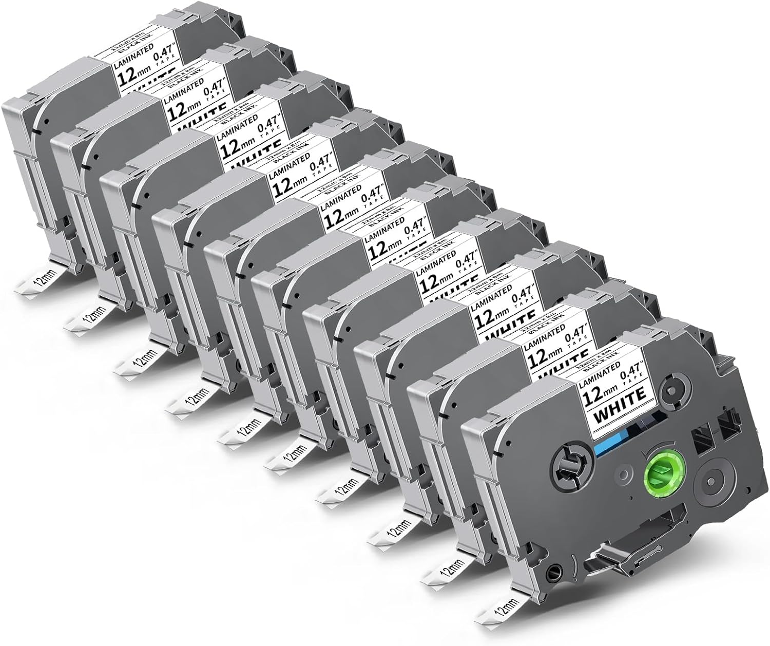 10-Pack TZe-231 Label Maker Tape Compatible for Brother TZe 12mm 0.47 Inch Laminated White Tz-231 Label Refill Work with Ptouch PT-D220 200 202 210 PTD600 PTD400 PTH100 PTH110 PT1280 Label Maker