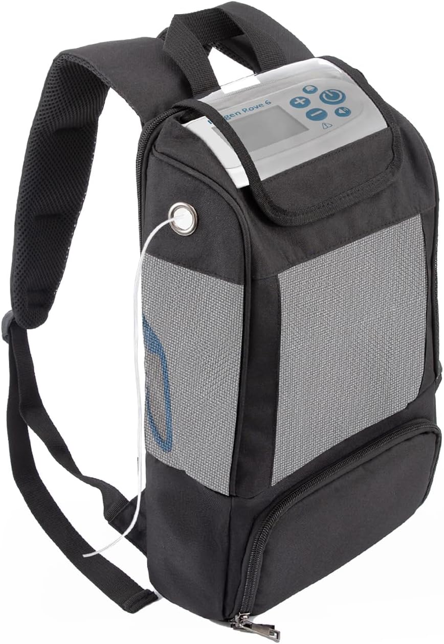 Portable Oxygen Concentrator Backpack - Breathable Mesh Oxygen Machine Carrier Rucksack Heavy Duty Oxford Cloth Travel Carrying Bag for Inogen One G3 G4 G5 Philips OxyGo Caire(Black)