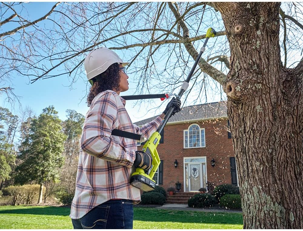 RYOBI ONE+ 18V 8 in. Cordless Oil-Free Pole Saw 9.5 Foot Chainsaw (Tool Only)