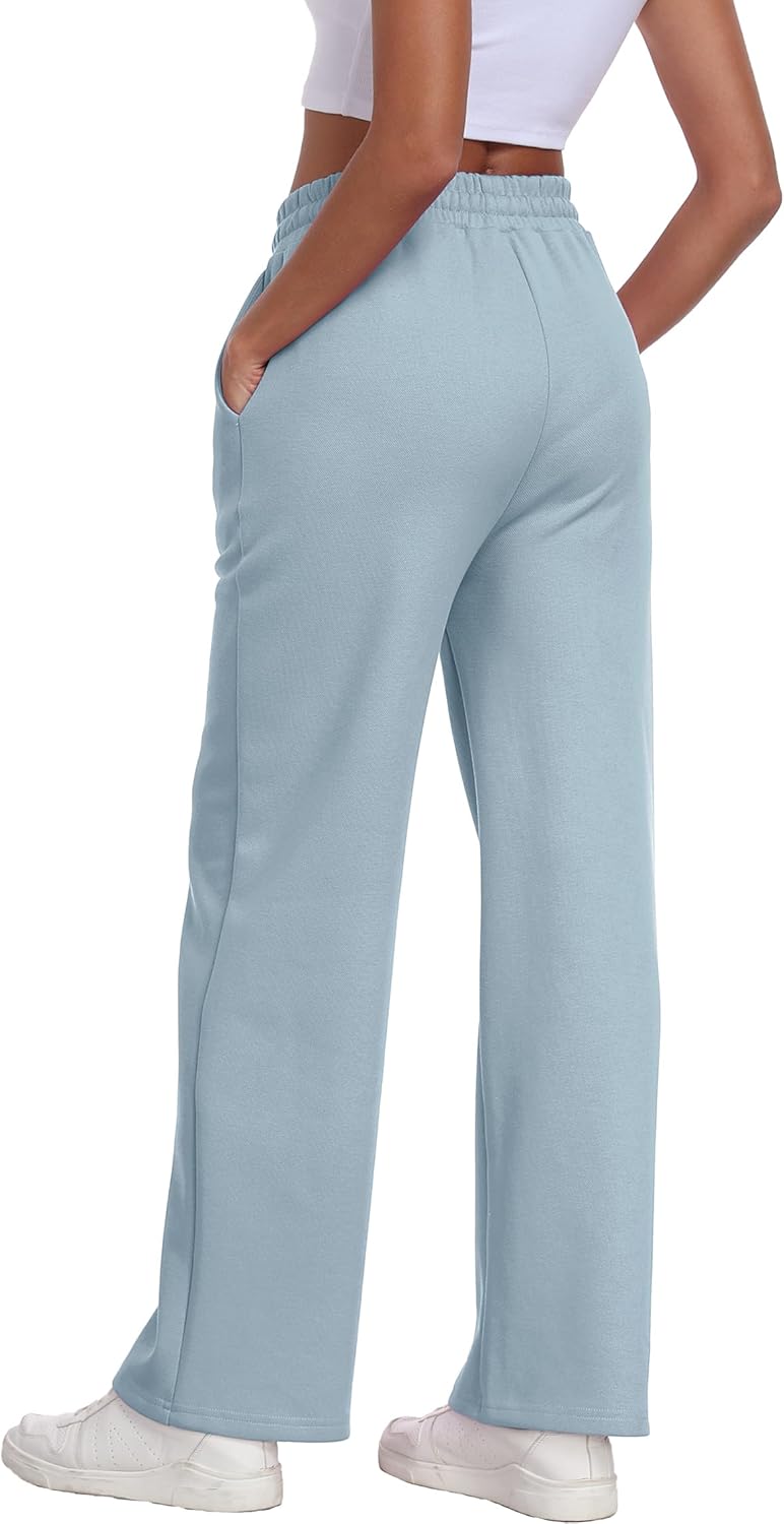 goodmansam Women's Straight Leg Sweatpants High Waist Baggy Sweat Pants Casual Workout Lounge Pants with Pockets - Image 2