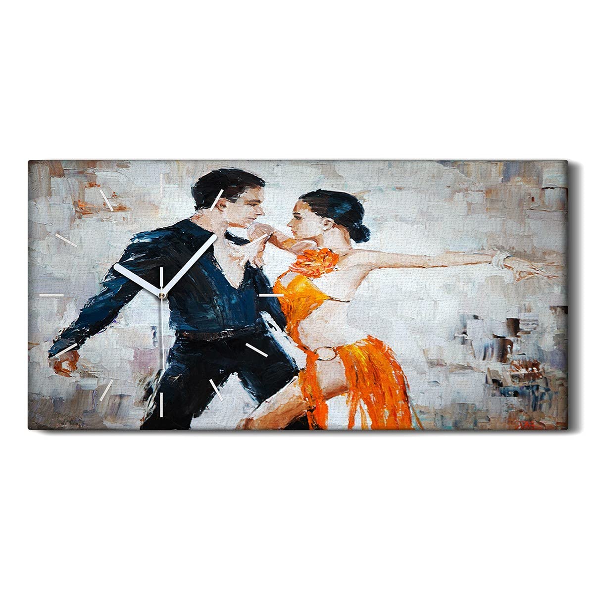 Horloge sur Toile Le Danseur Tango Coloray 60x30cm Image Silencieuse Élégante
