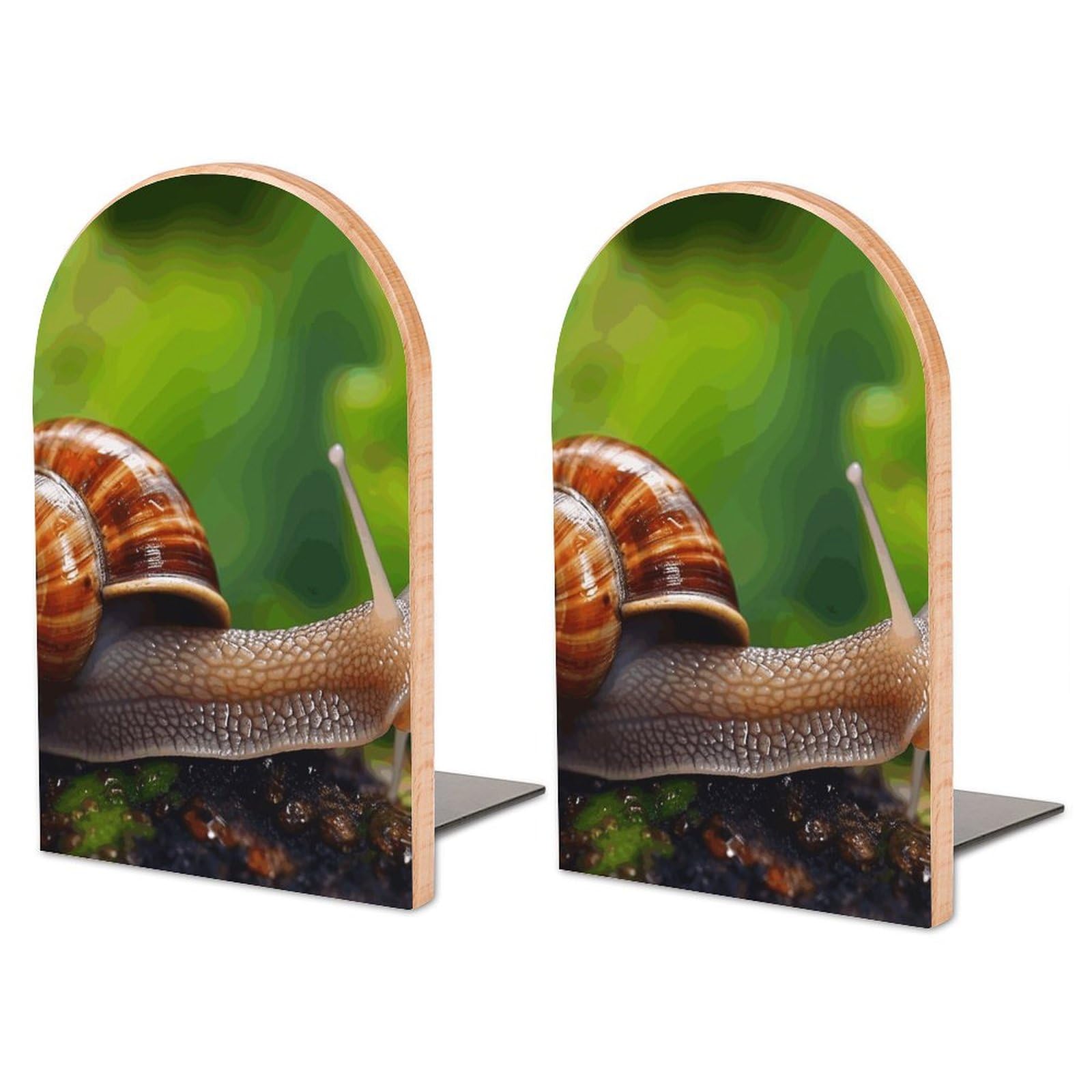 Serre-livres réglable escargot en bois pour ranger votre bureau