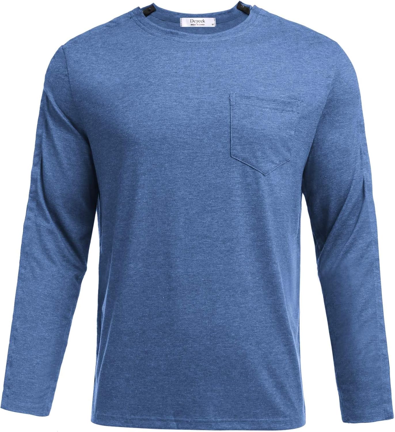 Deyeek Men's Post Shoulder Surgery Recovery Shirts Full Tear Away Long Sleeve Snap Chemo Port Access Shirt