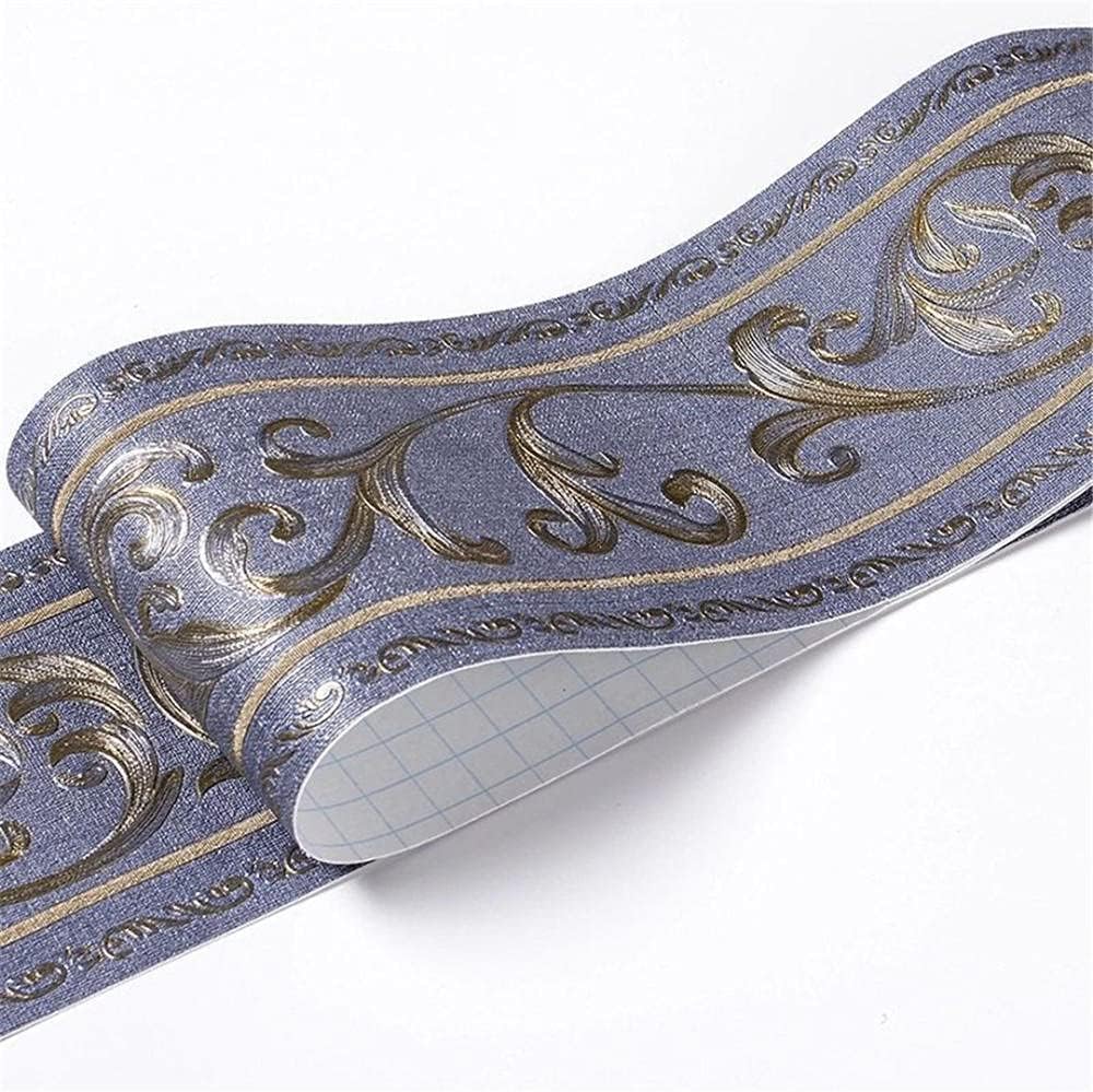 Peel and Stick Wallpaper Mirror Borders for Bathroom Classroom Bulletin Board Borders Boho Paper for Classroom Trim Sets Blue Vine Flower 10.6 X 1000cm