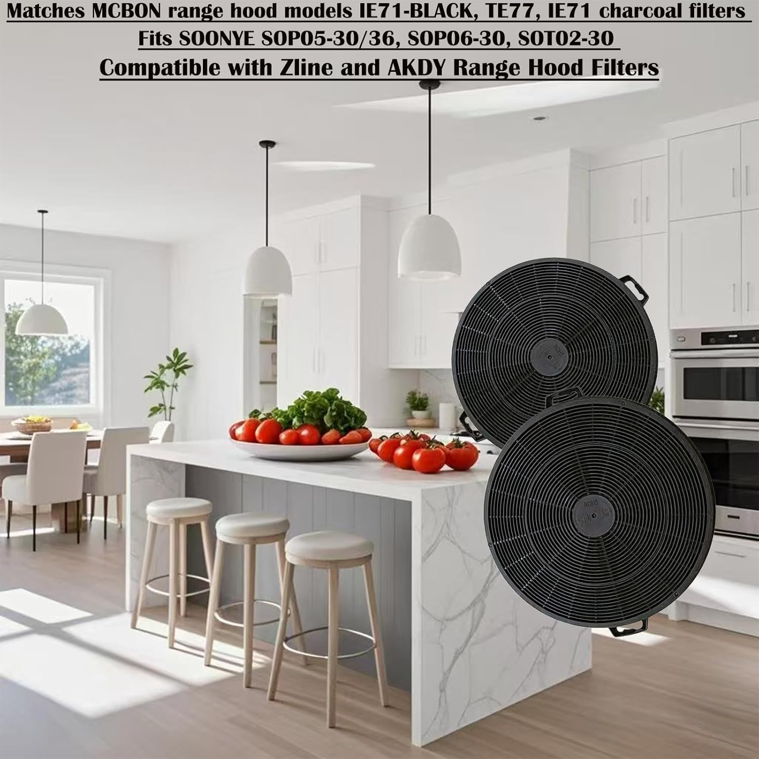 4 Pack CF1 Range Hood Carbon Filters Compatible for Zline KB-36 KB-30 KE-30 IE77 Models-Also Fits Other ZlineModels,Excludes 587 597 9597,See Description