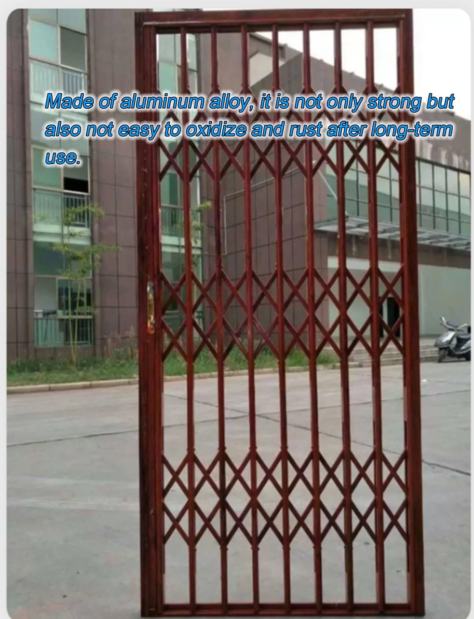 Barra di sicurezza per finestre pieghevole in alluminio, resistente, sicura per bambini, per esterno/camera/cantina, recinzione antifurto con serratura, design resistente ai furti (240 x 200 cm)