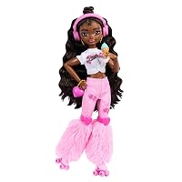 Barbie Dream Besties Brooklyn, bambola snodata alla moda con pattini a rotelle e capelli castano scuro