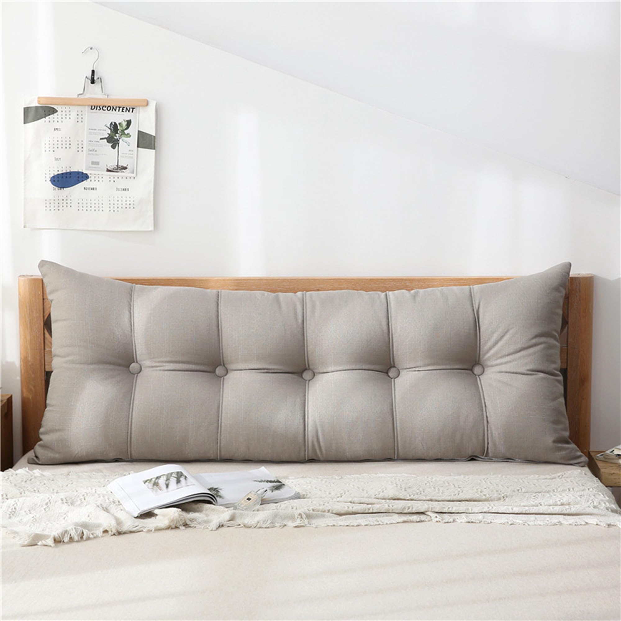 Cojines grandes para cabecero de dormitorio, almohadas de apoyo lumbar, almohadas de apoyo lumbar, cojines de lectura, cojín de posicionamiento con funda extraíble (100 x 60 x 20 cm, morado)