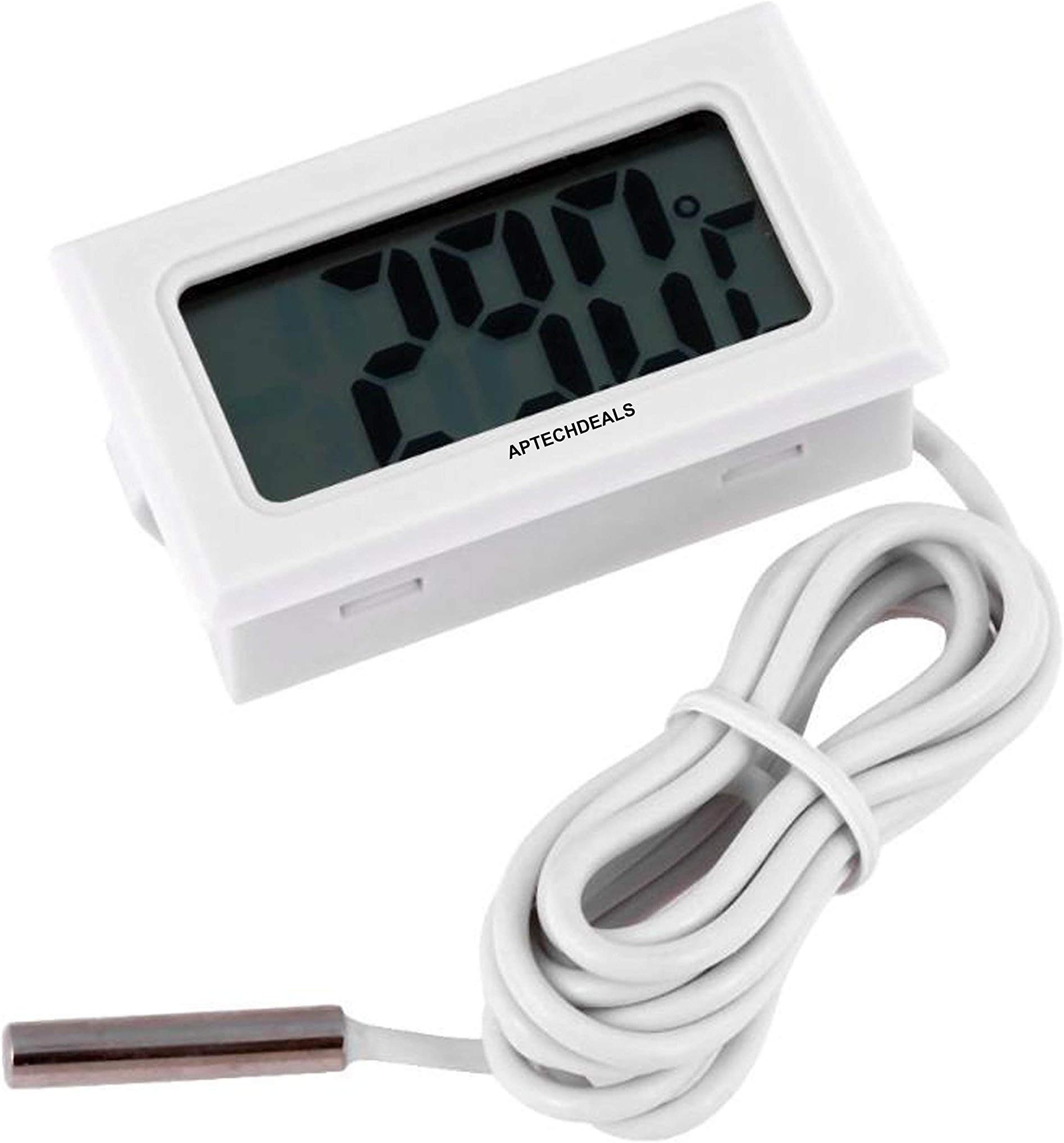 AptechDeals Mini LCD digital thermometer sensor wired for Room temperaure/fridges, Indoor Outdoor Portable Pocket LCD Electronic Temperature Meter Tester Instant Read Thermocouple