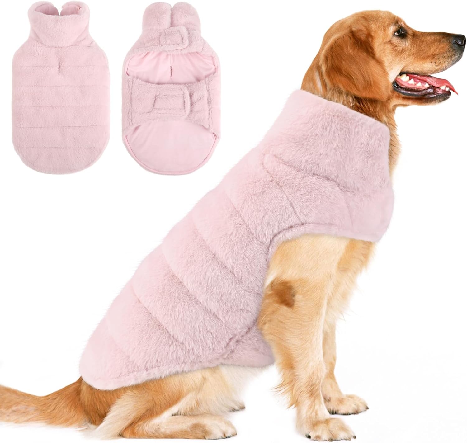 Queenmore Fleece Dog Jacket, Warm Dog Winter Jacket for