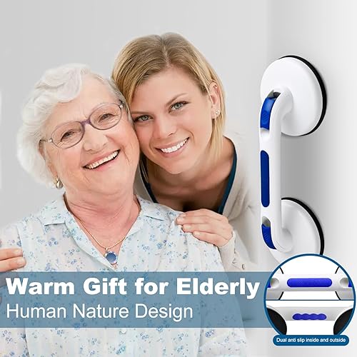 Miniatura 5 de Manija de ducha para tinas y duchas, agarre fuerte con ventosa, mango de baño, barras de agarre resistentes para personas mayores con discapacidad