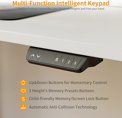 Miniatura 6 de CubiCubi Escritorio de pie de 55 x 24 pulgadas con cajón escritorio eléctrico de pie de altura ajustable escritorio de oficina en casa estación de