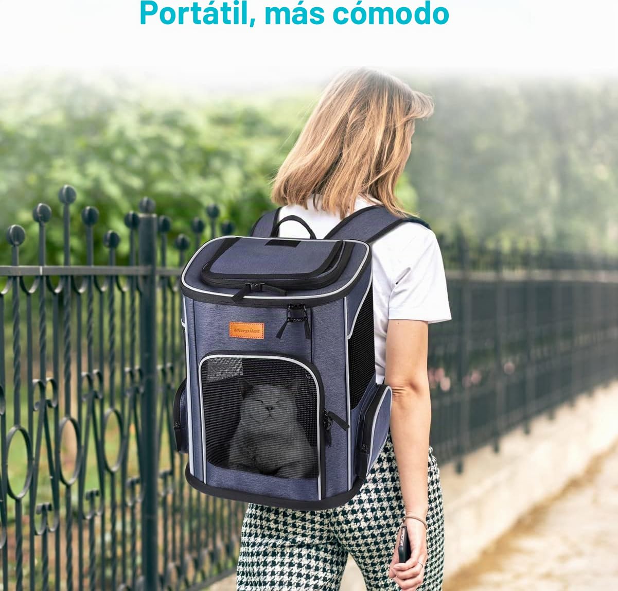 Morpilot Mochila para Gatos y Perros pequeños, 7 kg, Plegable con Correa de Seguridad Interior y Carcasa