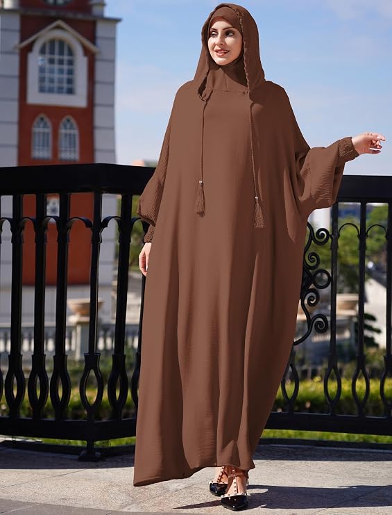 Ramadan Muslim Dresses for Women One Piece Abaya Burkas for Women Hooded Hijab Dress Dubai Islam Robe Turkey Caftan