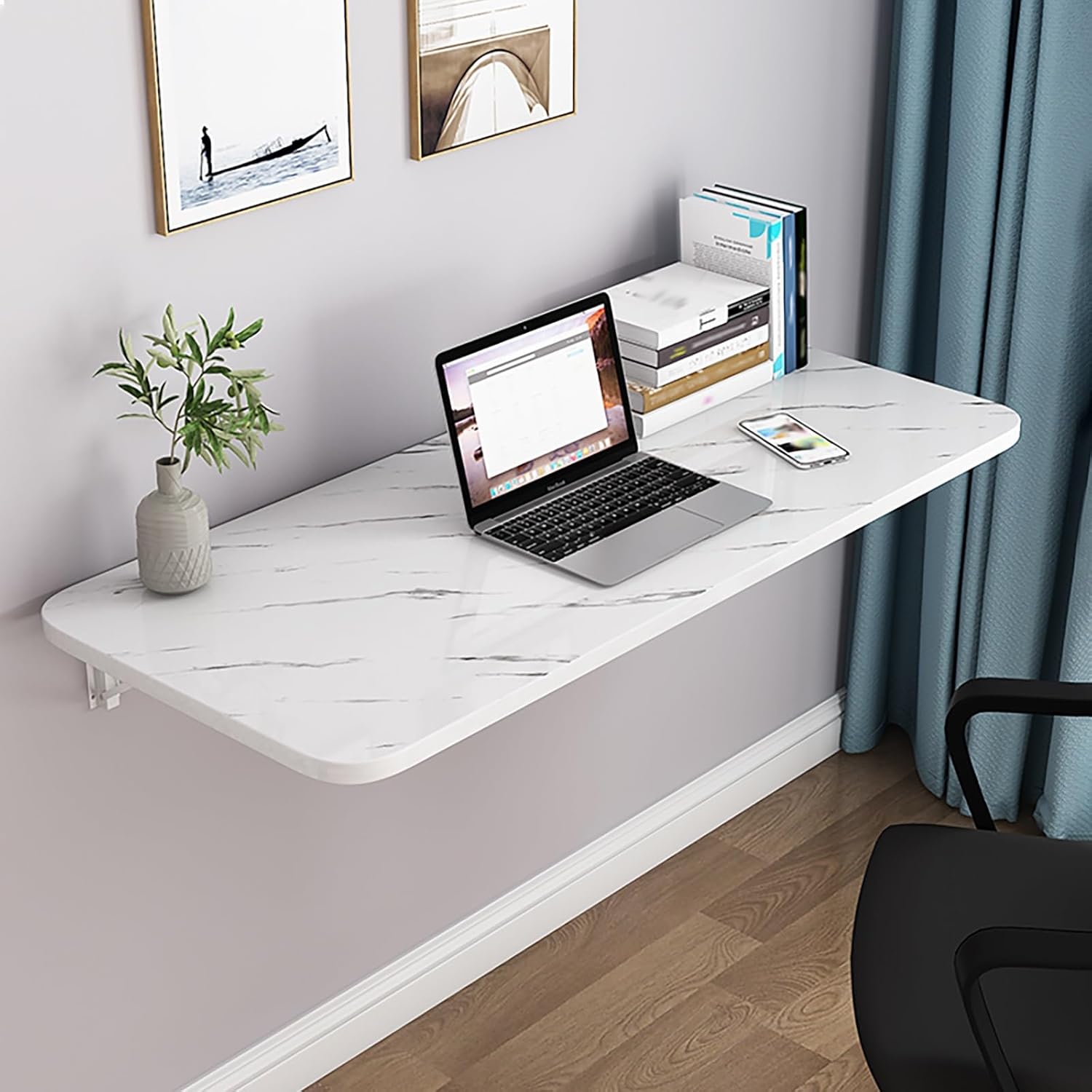 Wall Mounted Fold Down Table Space-Saving Floating Desk for Laundry Small Wall Folding Table for Home Bar Kitchen Dining Room Study Office Workstation (40 * 30cm)