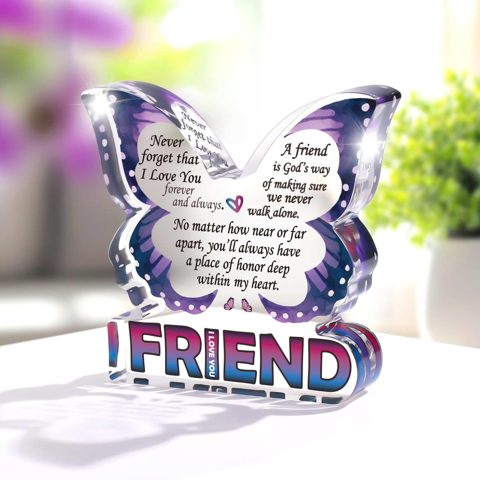 Friendship Gifts for Women, Best Friend Birthday Gifts for Women, Butterfly Gift for Friends BFF Bestie Bestfriend, Small Gifts for Female Friend Ideas, Friends Decorative Signs Plaques