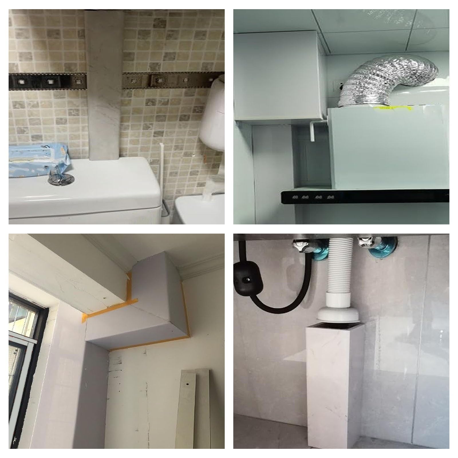copri tubi Copertura Spegnitubo In PVC Bianco Puro, Copertura A Forma Di U Correttore Per Canalina Installazione Adesiva, Protezione Nascondere(L 110 CM W 15 CM)