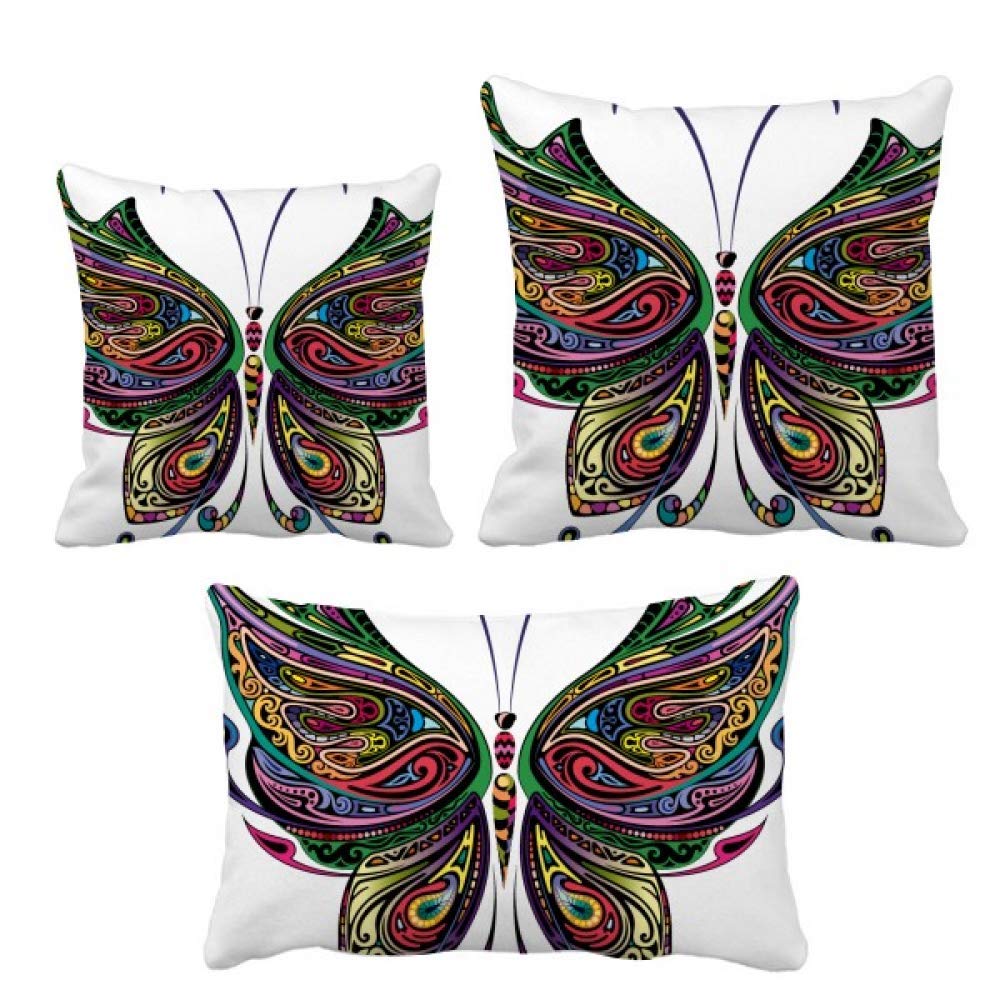 Housse de coussin papillons colorés et ailes décoratives de canapé DIYthinker