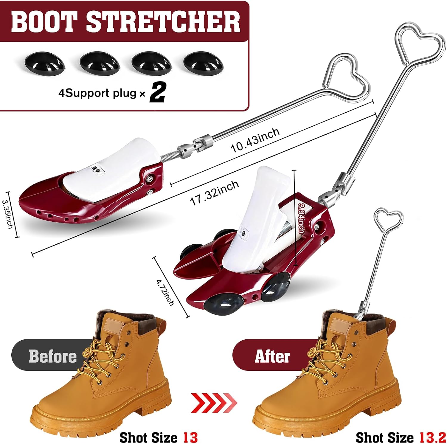 Boot Stretchers for Cowboy Boots 2 PCS Shoe Stretcher for Wide Feet Men Adjustable Length & Width for Men Women
