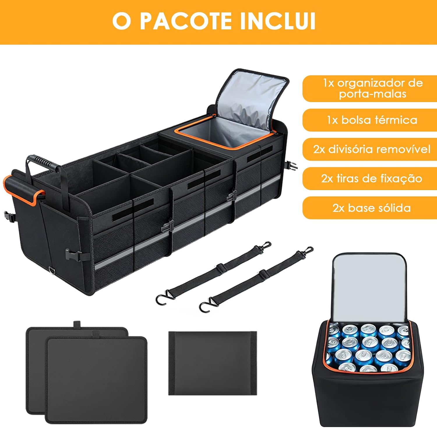 Organizador Multiuso Carro Viagen Grande Impermeável Caixa Organizadora Porta Mala Dobrável com 3 Compartimento Bolsa Térmica Caixa Armazenamento Carro SUV MPV Caminhão Van Caminhonete Organizador Multiuso Carro Viagen Grande Impermeável Caixa Organizadora Porta Mala Dobrável com 3 Compartimento Bolsa Térmica Caixa Armazenamento Carro SUV MPV Caminhão Van Caminhonete