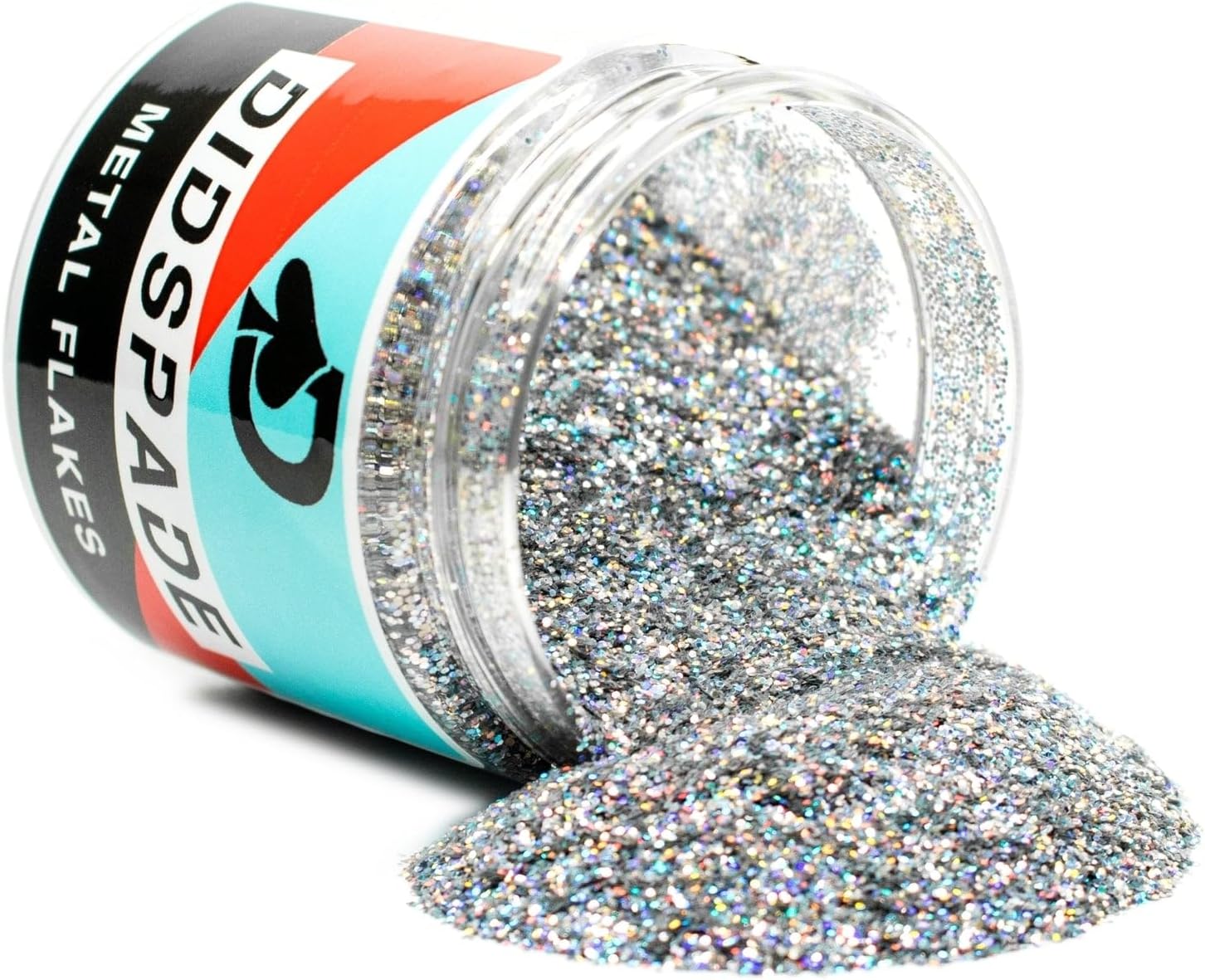 6oz Party Crasher 0.015" Medium Silver Holographic Metal Flake Solvent Resisitant Glitter | Paint Metal Flake | Flake for Automotive Spray and Spray Painting | Glitter for Epoxy Resin