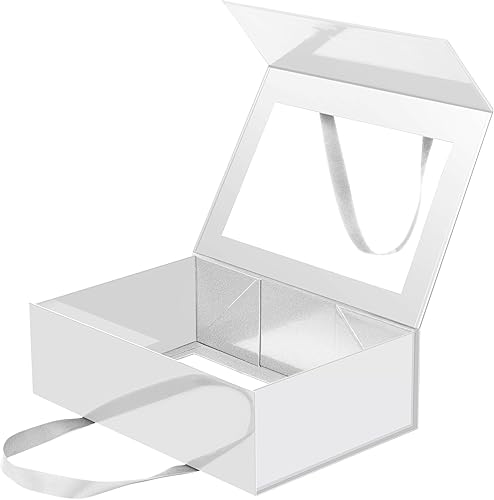 Miniatura 58 de Caja negra extragrande para padrino de boda con tapa, 16.3 x 14.2 x 5 pulgadas, magnética para ropa y regalos grandes (negro mate)