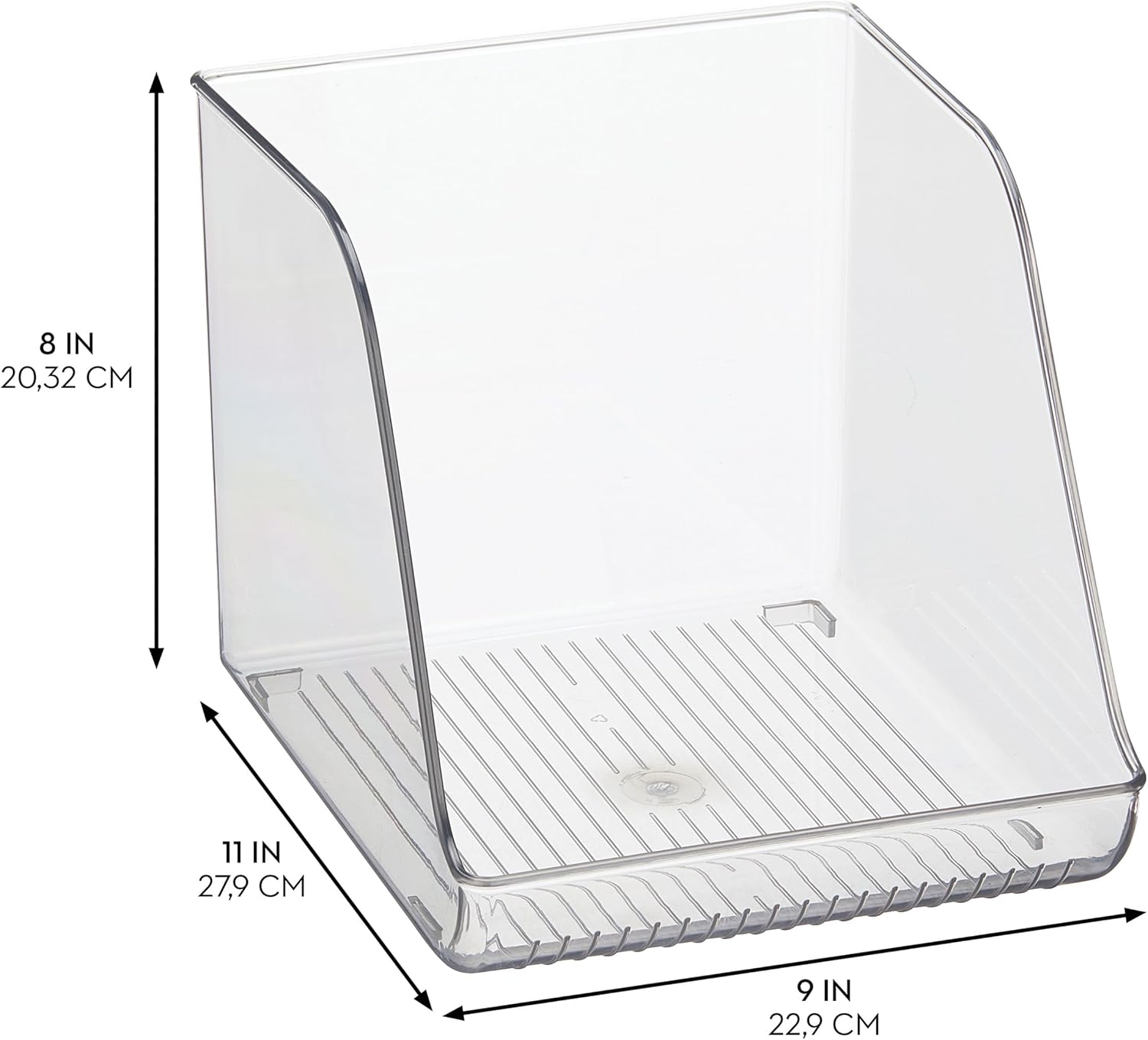 iDesign Water Bottle Organizer for Fridge - Clear - Made in USA - Image 2