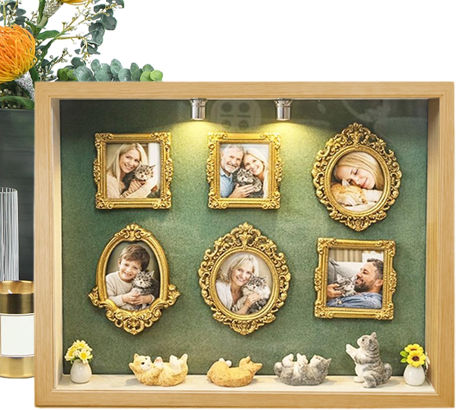 Mini Shadow Boxes,Collectibles Storage Photo Album - Shadowes Box Frame Kit,for Family Friends Adults Women Home Indoor Office Study Activities