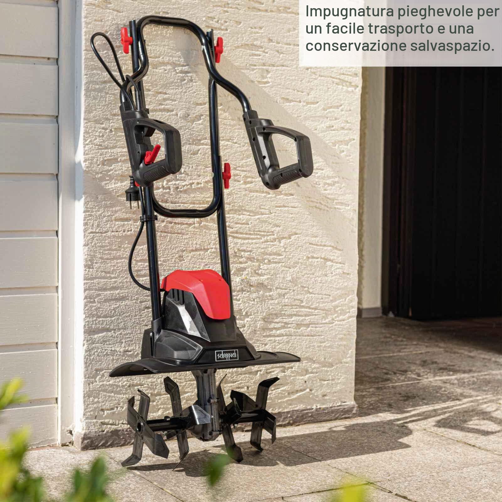 Motozappa elettrica SCHEPPACH MTE380 - 1.4 hp - 1050 W - Nera e rossa