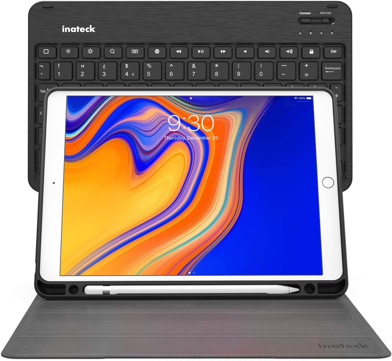 Inateck iPad Keyboard Case Fits for 10.2 Inch iPad 7 Gen 2019, 10.5 Inch iPad Air 3 2019, iPad Pro 10.5, with Magnetic Detachable Keyboard, Pencil Holder and Soft Shell, KB02012
