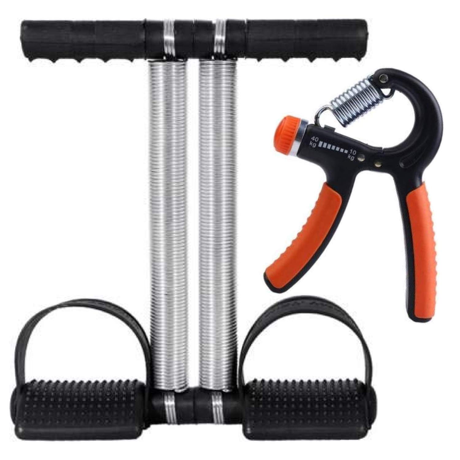 SRYFIT Double Spring Tummy Trimmer with Adjustable Hand Gripper Combo for Men/Women (Black & Orange). (B08YRVP6W6) Amazon Price History, Amazon Price Tracker