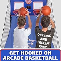 Vista 7 de Juego de baloncesto de arcade, juego de baloncesto de arcada interior de doble tiro, juegos de baloncesto electrónico con aro de baloncesto doble