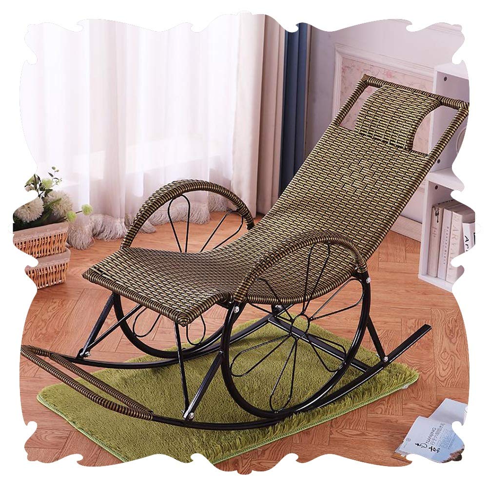 Poltrone reclinabili da giardino per esterni Poltrone in vimini in PE con cuscino intrecciato Lettini da campeggio Reclinabili per patio da spiaggia da campeggio ， 5 colori (Color : D, Size : 150x45x