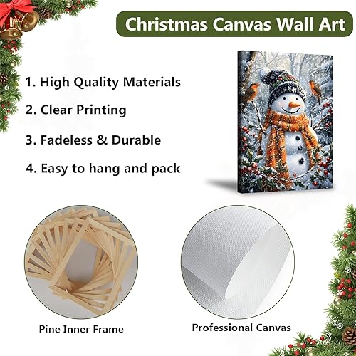 Miniatura 5 de Pennimor Lienzo decorativo de pared de Navidad, juego de 3 marcos de 12 x 16 pulgadas, decoración de árbol iluminado de casa de caramelos, arte de