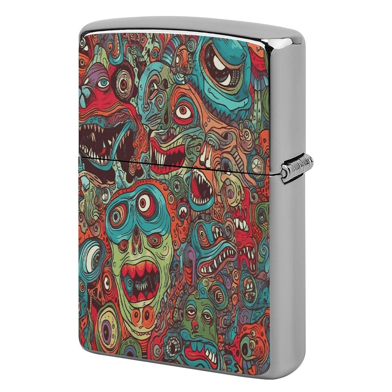 Fodpand Style Abstract Monster Metal Lighter Case Cover Lighter Sleeve